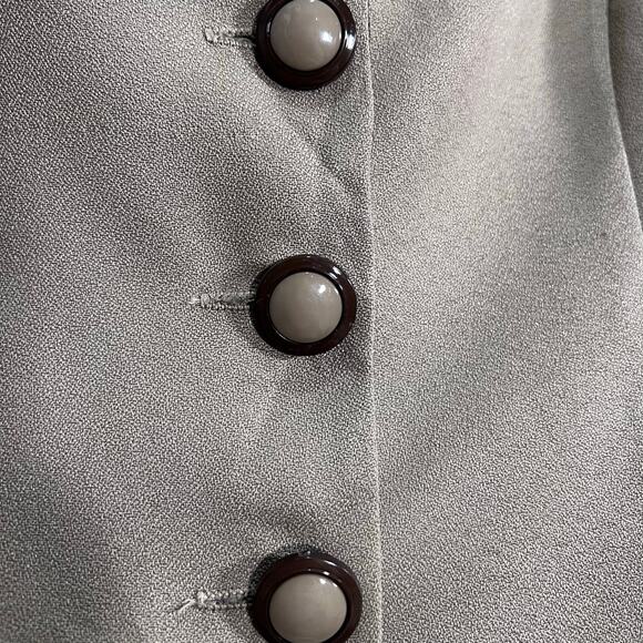 Wear Abouts Vintage Made in the USA Brown Tan Button Down Blazer Shoulder Pads - Picture 3 of 9